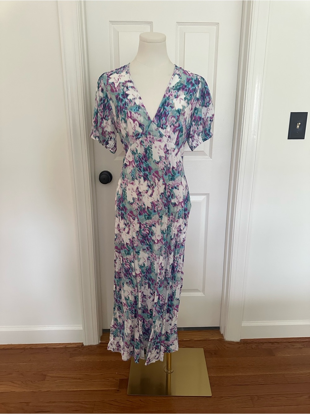 a new day Teal & Purple Midi Dress | Size M